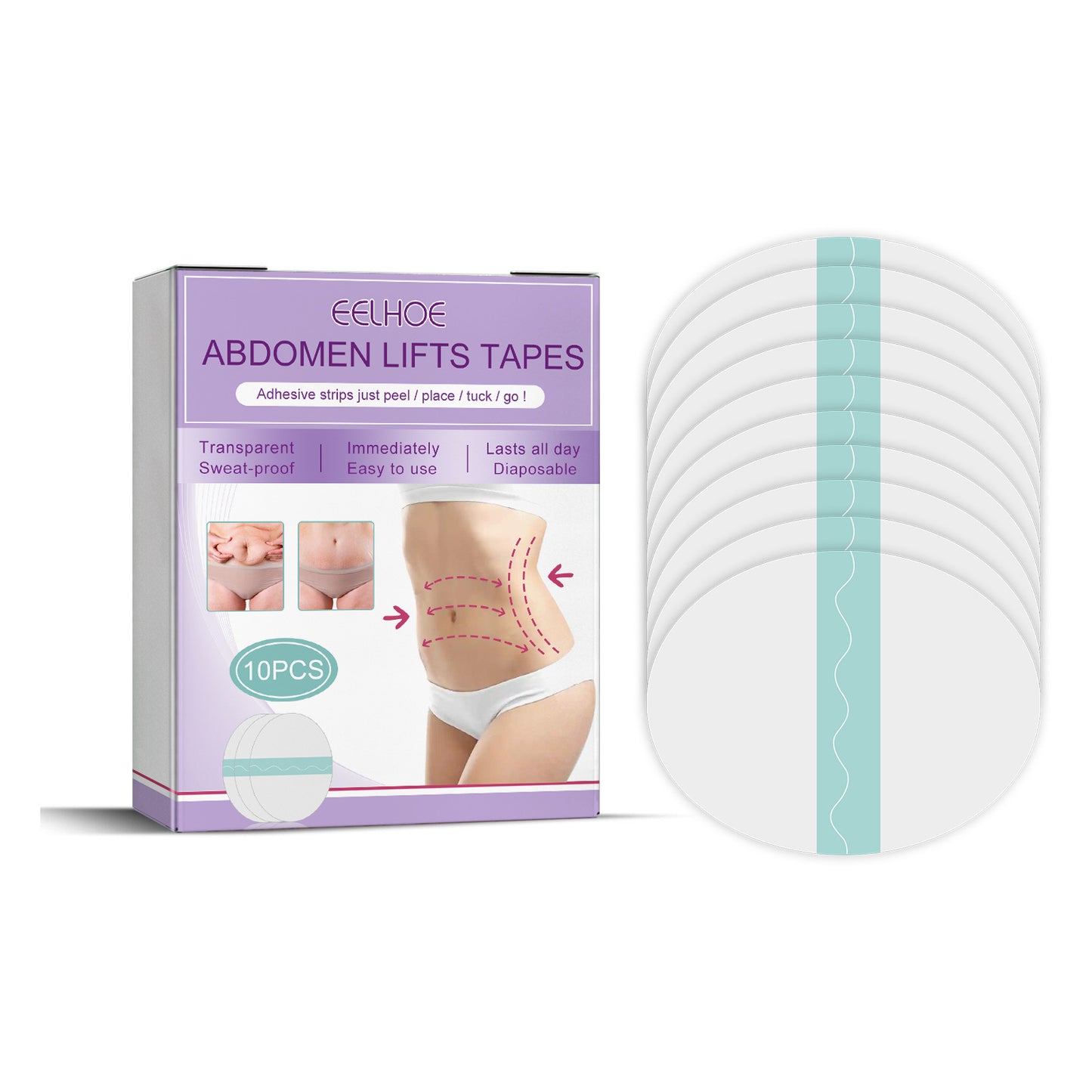 Eelhoe Abdomen Lifting Tapes Belly Pad Anti Wrinkle Remover Skin Care Easy To Use