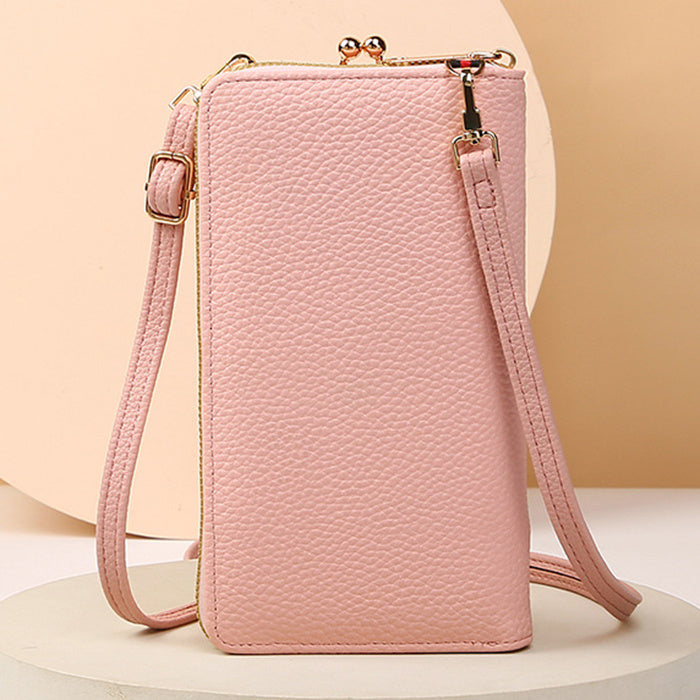 Flower Embroidery Phone Bag With Lock Buckle Outdoor Long Wallet Fashion Shoulder And Crossbody Bags