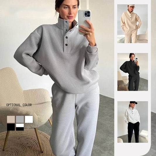 Oversized Solid Casual Pullovers Long Pant Set Warm Hoodie New Tracksuit Suit Fashion Pant Sets Sets For Women 2 Pieces