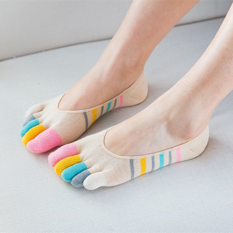 Women's Toe Socks Summer Cotton Invisible Toe Socks Toe Socks