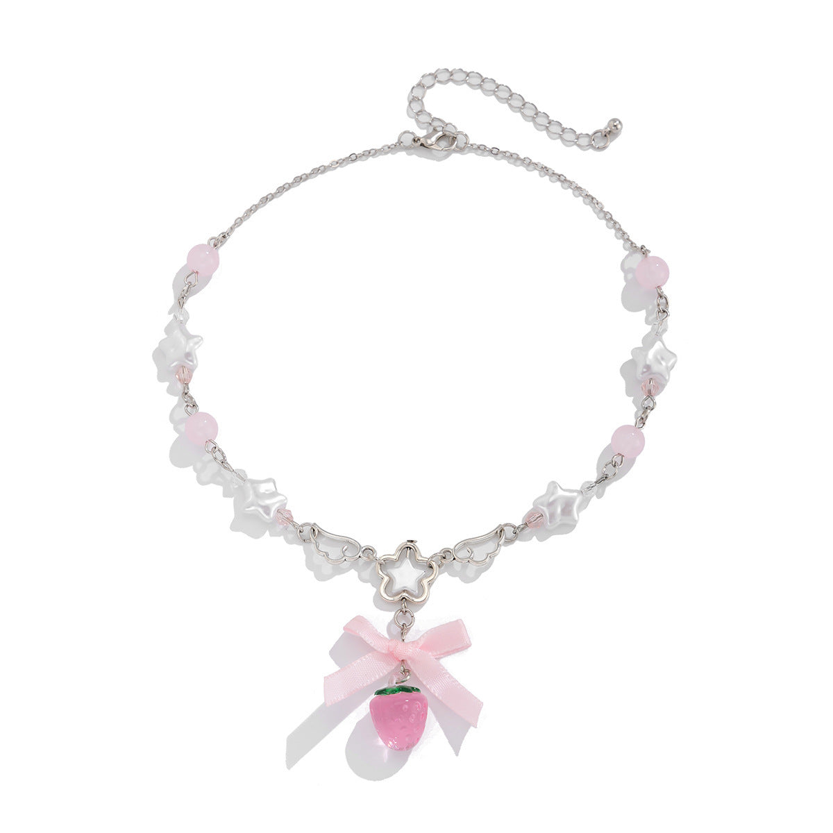 Acrylic Strawberry Fashion Necklace Pearl