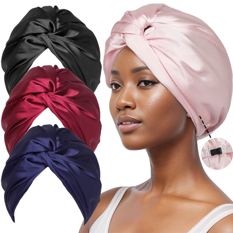 Double Layer Nightcap Cross Twist Shower Cap